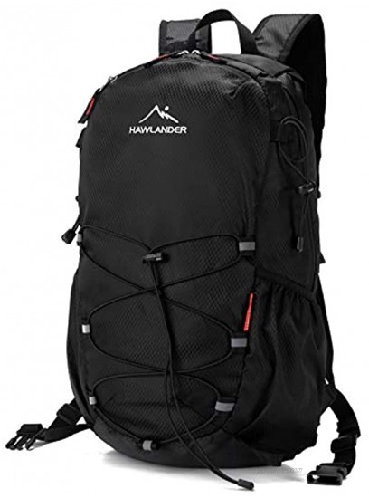 HawLander Packable Hiking Backpack Foldable Day pack for Travel Black Small 28L