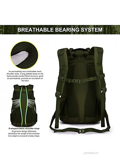 Mardingtop 40L Tactical Backpacks Molle Hiking daypacks for Camping Hiking Military Traveling MotorcycleWith Rain-cover