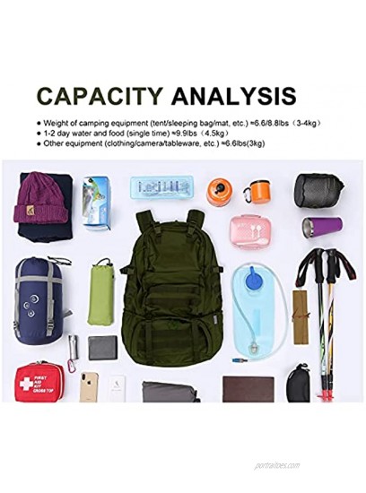 Mardingtop 40L Tactical Backpacks Molle Hiking daypacks for Camping Hiking Military Traveling MotorcycleWith Rain-cover