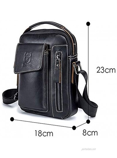 Men's Small Shoulder Bag Genuine Leather Bag Retro lightweight Cross Body Everyday Satchel Bag for Business Casual Sport Hiking Travel