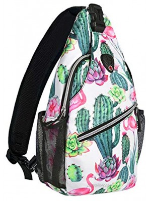 MOSISO Mini Sling Backpack,Small Hiking Daypack Pattern Travel Outdoor Sports Bag Cactus