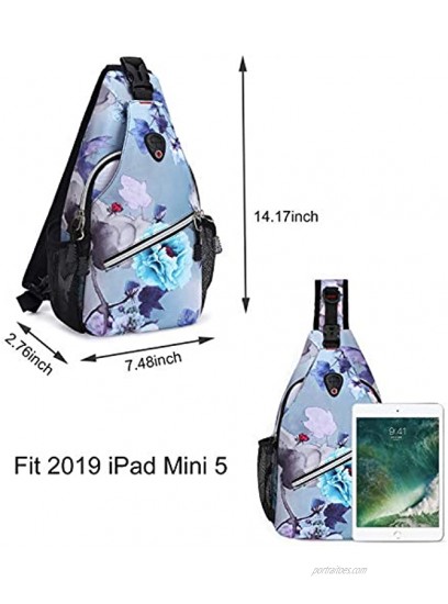 MOSISO Mini Sling Backpack,Small Hiking Daypack Pattern Travel Outdoor Sports Bag Ink-wash Painting