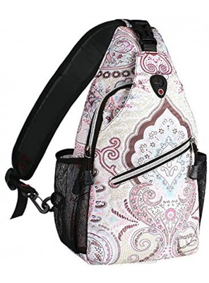 MOSISO Sling Backpack,Travel Hiking Daypack Pattern Rope Crossbody Shoulder Bag National Style
