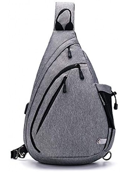 TurnWay Water-Proof Sling Backpack Crossbody Bag Shoulder Bag for Travel Hiking Cycling Camping for Women & Men Gray