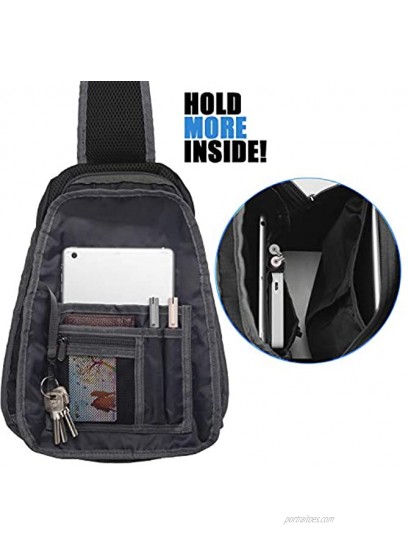 USHAKE Chest Sling Bag Shoulder Backpacks Bags Light-Weighted Crossbody Backpack for Men or Women to Travel Hiking Daypack
