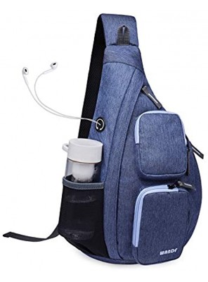 WANDF Sling Bag One Strap Backpack Travel Crossbody Backpack Water-resistant