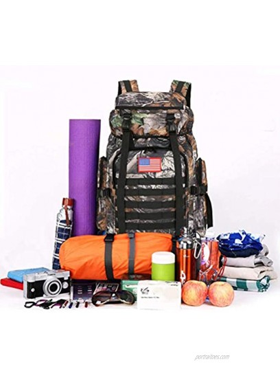 WintMing 70L Camping Hiking Backpack Molle Rucksack Waterproof Traveling Daypack No Internal Frame