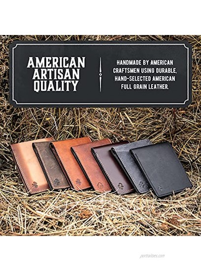 Bifold Leather Wallet For Men | Made in USA | Mens Bifold Wallets | American Made | Tobacco Snakebite Brown | Main Street Forge