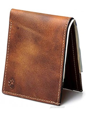 Bifold Leather Wallet For Men | Made in USA | Mens Bifold Wallets | American Made | Tobacco Snakebite Brown | Main Street Forge