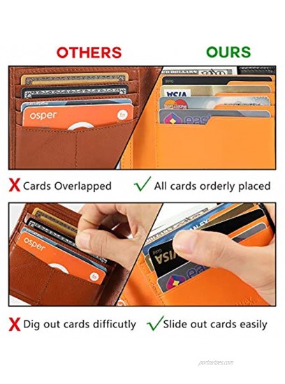 Calfskin Slim Wallets For Men RFID Blocking Leather Minimalist Front Pocket Mens Bifold Wallet Easy Access Ladder Card Slots Black