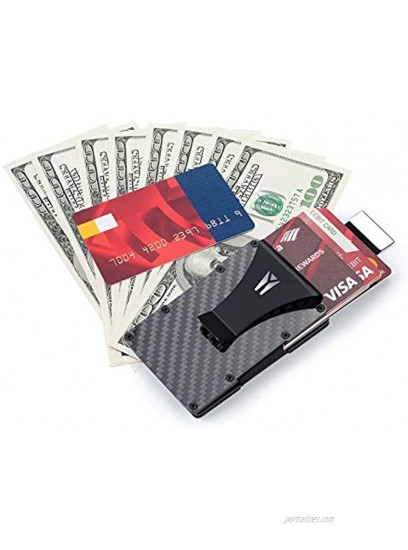 Carbon Fiber Wallet RFID Blocking Anti-theft Minimalist Convenient Pullout Tab Credit Card Holder for Women Men