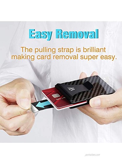 Carbon Fiber Wallet RFID Blocking Anti-theft Minimalist Convenient Pullout Tab Credit Card Holder for Women Men