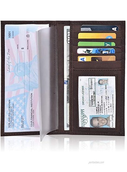 Check Book Cover for Men and Women Leather Standard Register Checkbook Case