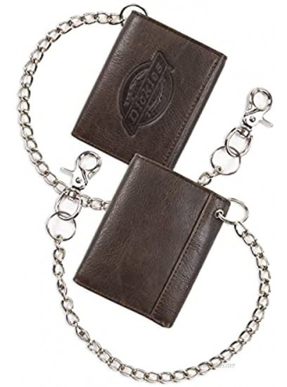 Dickies Men's Trifold Chain Wallet with Id Window and Credit Card Pockets
