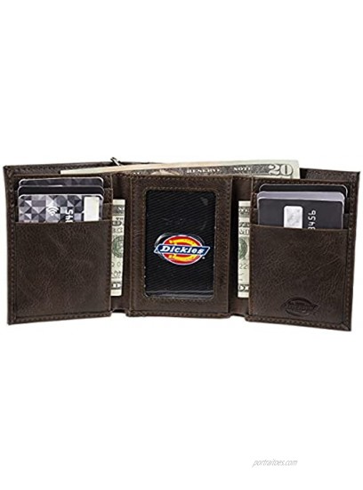 Dickies Men's Trifold Chain Wallet with Id Window and Credit Card Pockets
