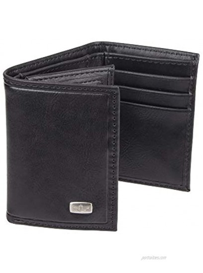 Dockers Men's RFID Extra Capacity Trifold Wallet With Zipper Pocket Credit Card Slots ID Window