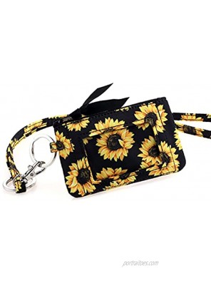 DONGGANGAJI Women's Wallet and Lanyard Set,Zip Id Case with Lanyard Sunflower-04