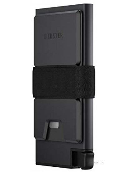 Ekster Aluminum Cardholder 0.2-inch Slim Minimalist Wallet Expandable Backplate RFID Blocking Layer Durable Space-Grade 6061-T6 Aluminum 1-15 Card Storage Capacity Matte Black