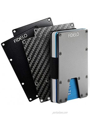 Fidelo Minimalist Wallet For Men Slim RFID Credit Card Holder Money Clip