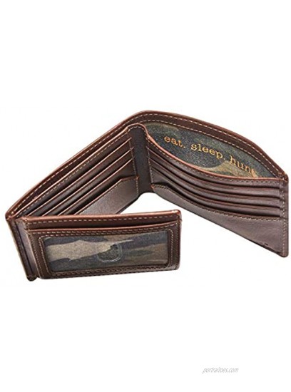 HOJ Co. DEER Bifold Wallet with Flip ID | Nappa Full Grain Leather | Extra Capacity Men's Leather Wallet | Deer Wallet