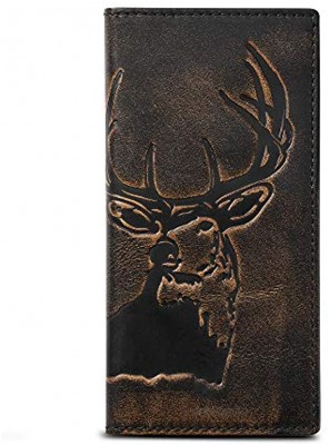 House of Jack Co. DEER Long Wallet For Men | Full Grain Leather With Hand Burnished Finish | Bifold Wallet | Rodeo Wallet | Deer Wallet