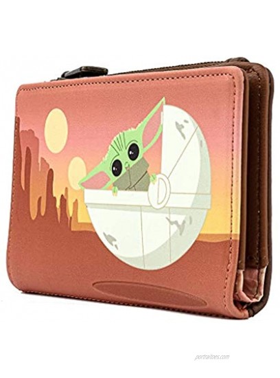Loungefly Star Wars The Mandalorian Baby Yoda Wait For Me Faux Leather Wallet