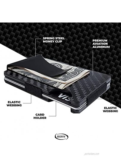 Minimalist Carbon Fiber Slim RFID Compact Credit CardHolder Front Pocket EDC Wallet Money Clip
