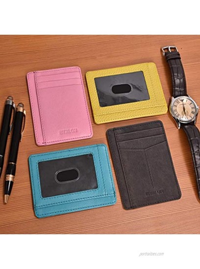 Minimalist Wallet for Men and Women Genuine Leather RFID Secured Card Case