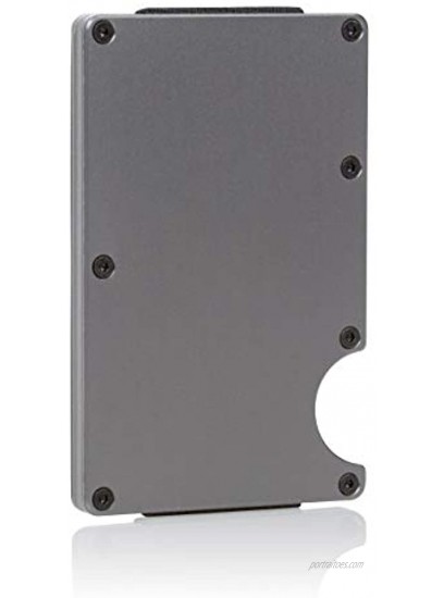 Raccoon Brand Minimalist Metal RFID Blocking Wallet Slim Front Pocket Credit Card Holder for Men Gunmetal