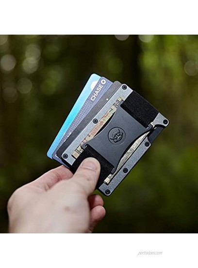 Raccoon Brand Minimalist Metal RFID Blocking Wallet Slim Front Pocket Credit Card Holder for Men Gunmetal