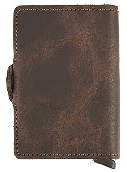 Secrid Twin wallet leather Credit Card Wallet with RFID protection Brown 24mm slim