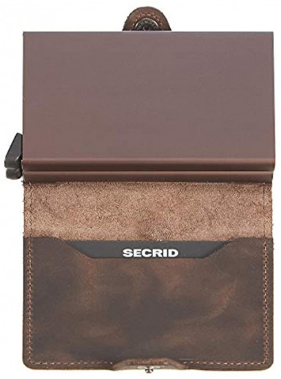 Secrid Twin wallet leather Credit Card Wallet with RFID protection Brown 24mm slim
