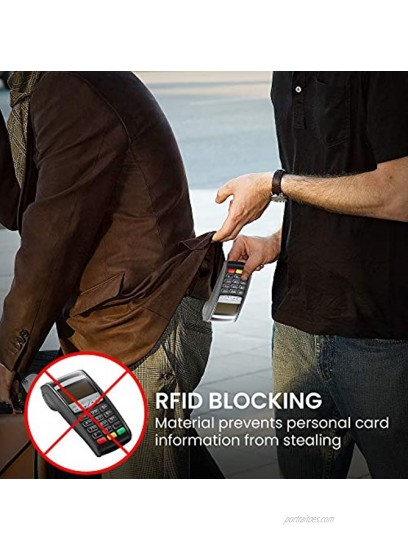 Slim Wallet for Men -Thin Bifold Genuine Leather RFID Blocking Minimalist Stylish Front Pocket Mens Wallets A. Charcoal black-ID