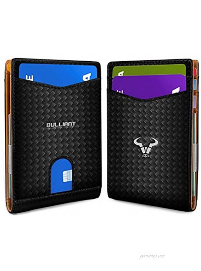 Slim Wallet Money Clip,BULLIANT Mens Front Pocket Wallet For Men 8 Cards 3x4.25,RFID Blocking,Gift Boxed