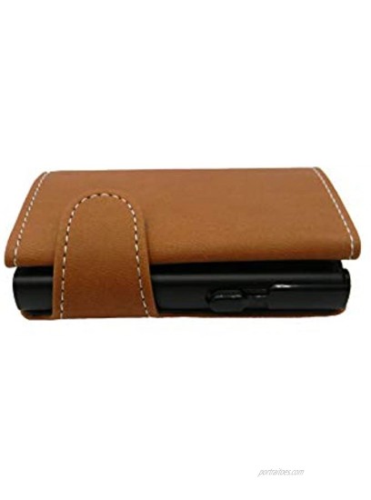 Credit Card Holder in Sand Brown Leather with White Stitching
