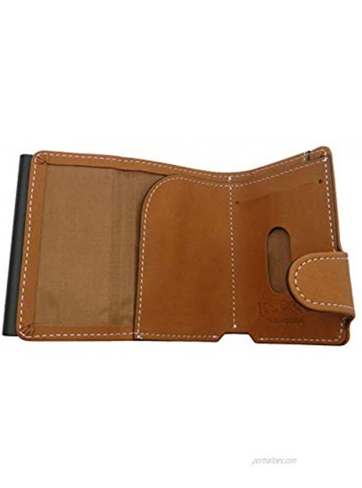 Credit Card Holder in Sand Brown Leather with White Stitching
