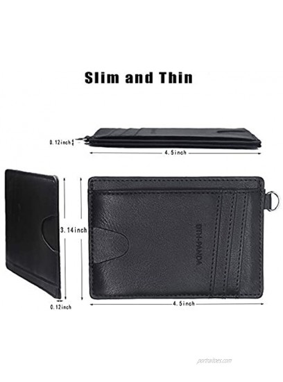 Credit Card Holder Slim Leather RFID Card Wallet Case Minimalist Front Pocket Purse for Men Women