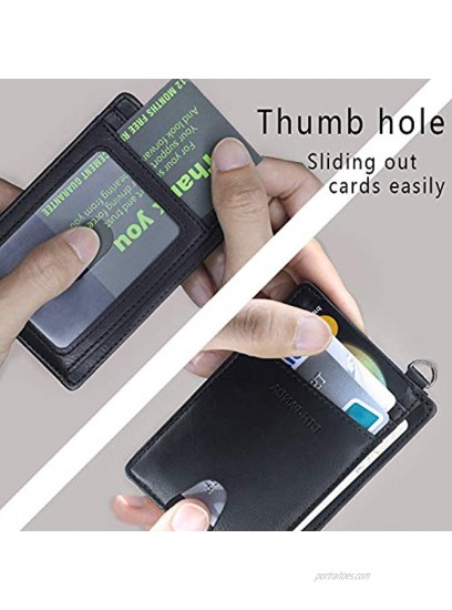 Credit Card Holder Slim Leather RFID Card Wallet Case Minimalist Front Pocket Purse for Men Women