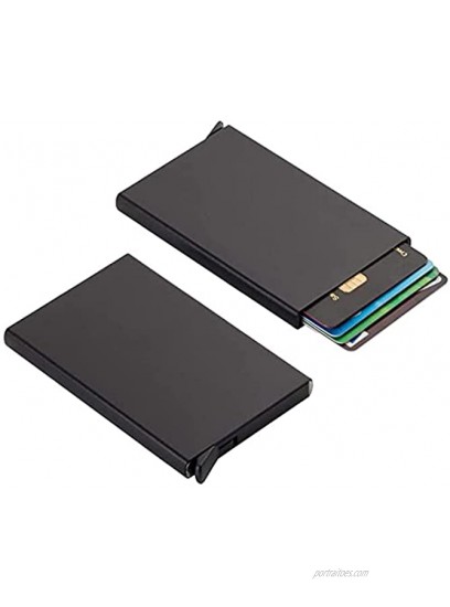 Credit Card Wallet Minimalistic RFID Blocking Aluminum Pop Up wallet Black