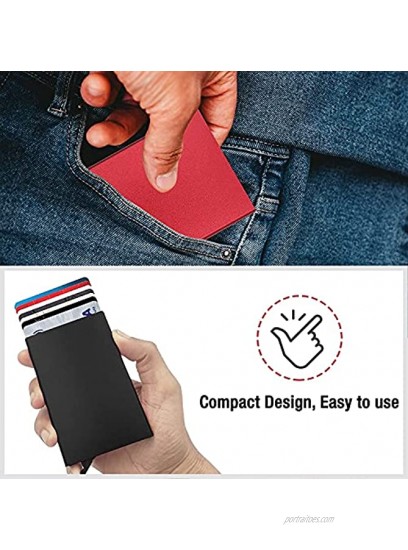 Credit Card Wallet Minimalistic RFID Blocking Aluminum Pop Up wallet Black