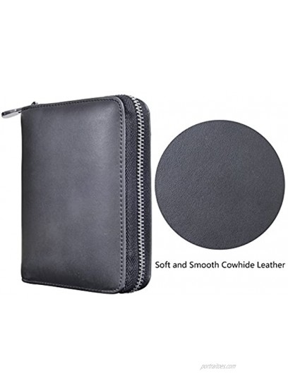 Easyoulife Genuine Leather Credit Card Holder Case RFID Travel Passport Wallet