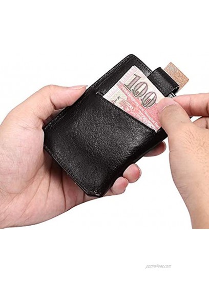 Genuine Leather Card Holder Minimalist RFID Blocking Credit Card Case