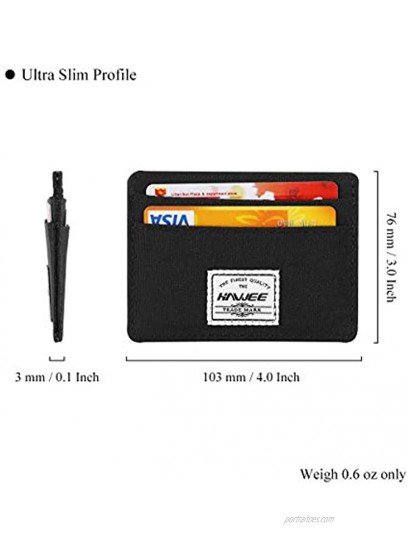 HAWEE Front Pocket Minimalist Credit Card Holder Wallet for Men 4 Credit Card Slot 1 Cash Bag Black