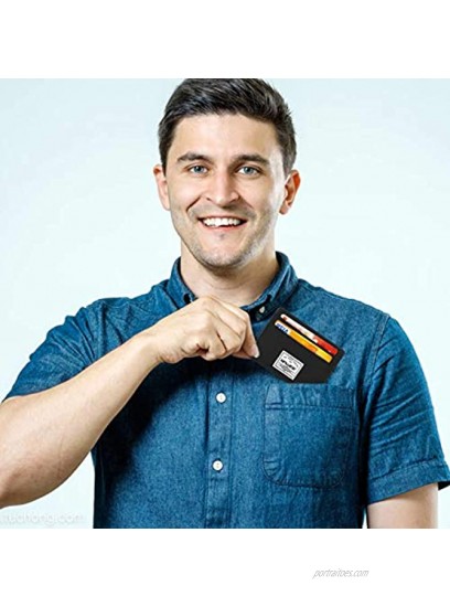 HAWEE Front Pocket Minimalist Credit Card Holder Wallet for Men 4 Credit Card Slot 1 Cash Bag Black