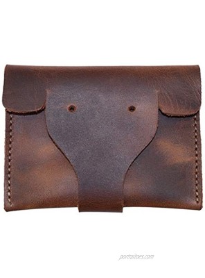 Hide & Drink Leather Card Pouch Elephant Coins & Folded Bills Wallet Cable Holder USB SD Change Handmade Includes 101 Year Warranty :: Bourbon Brown