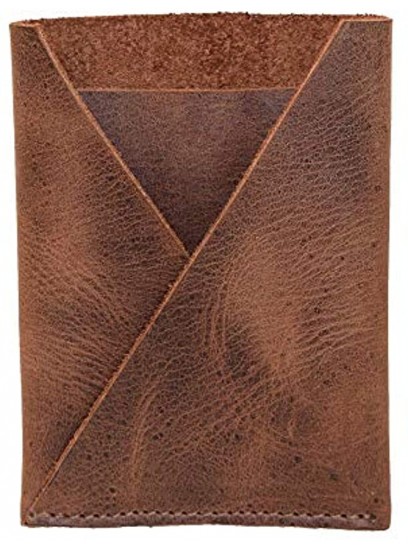 Hide & Drink Leather Front Pocket Card Holder Holds Up to 4 Cards Plus Folded Bills Wallet Pouch Case Organizer Handmade Includes 101 Year Warranty :: Bourbon Brown