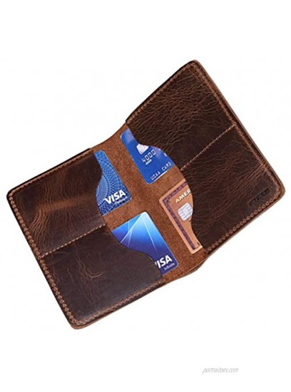 Hide & Drink Leather Large Card Holder Holds Up to 16 Cards Plus Flat Bills Money Organizer Cash Case Pouch Handmade Includes 101 Year Warranty :: Bourbon Brown