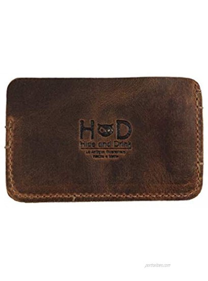 Hide & Drink Leather Minimalist Card Holder Holds Up to 3 Cards Front Pocket Wallet Accessories Handmade Includes 101 Year Warranty :: Bourbon Brown
