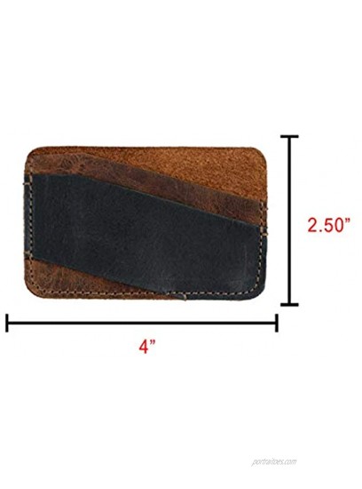 Hide & Drink Leather Minimalist Card Holder Holds Up to 3 Cards Front Pocket Wallet Accessories Handmade Includes 101 Year Warranty :: Bourbon Brown