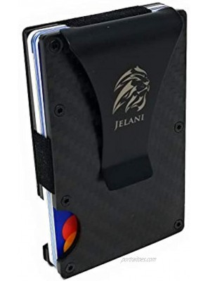 Jelani RFID Blocking Slim Luxury Credit Card Carbon Fiber Card Holder Wallet for Men With Money Clip